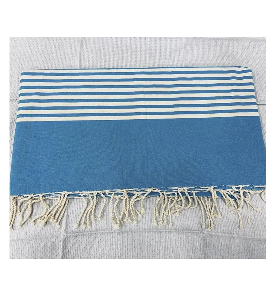 Toalla de playa gigante azul real con rayas 2.3m x 2.8m  - 1