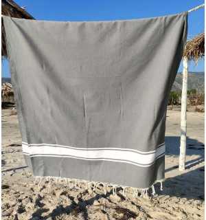 Toalla de playa Fouta gris medio Fouta Tunisia - 1