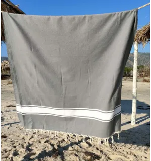 Toalla de playa Fouta gris medio Fouta Tunisia - 1