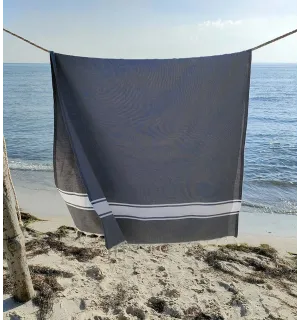 Toalla de playa Fouta gris medio Fouta Tunisia - 1 2