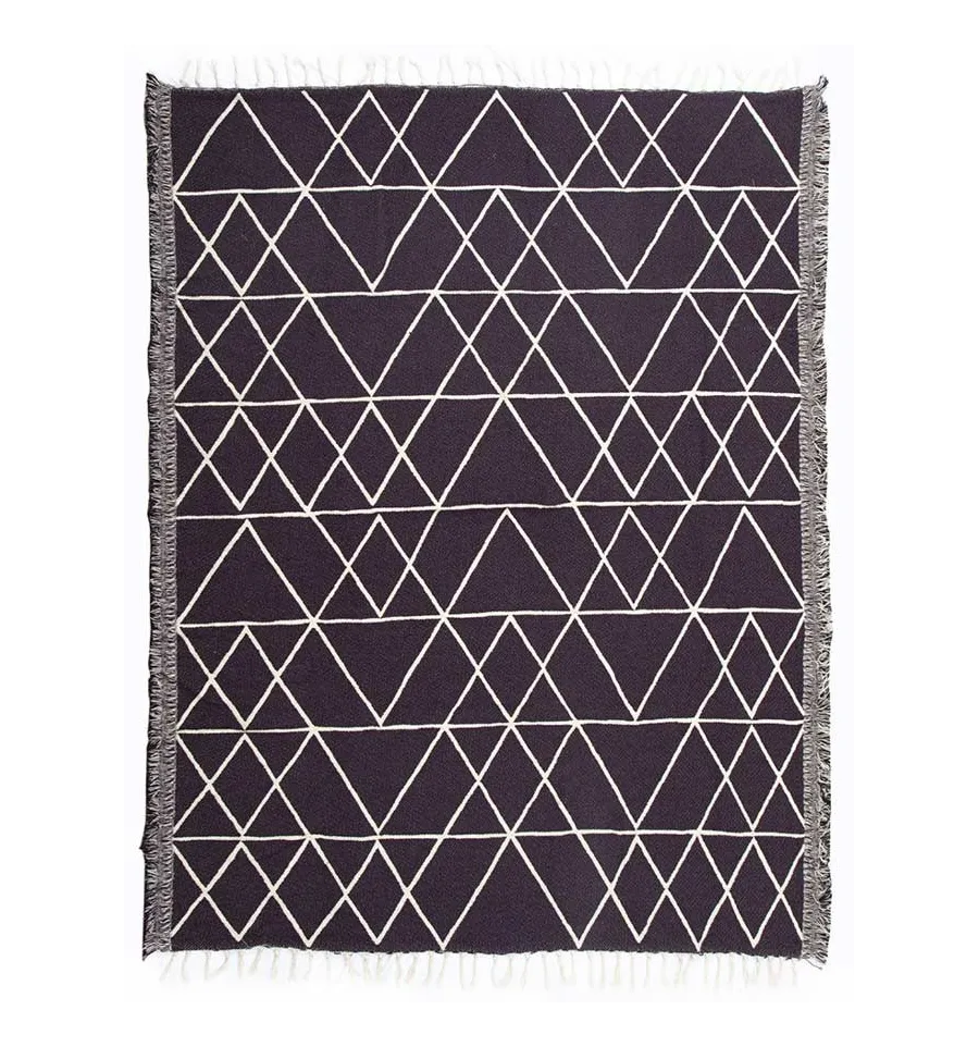 Alfombra morada con motivos geométricos Fouta Tunisia - 1