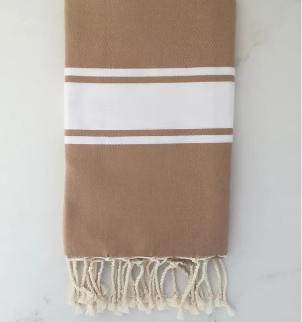 Toalla playa beige sepia Fouta Tunisia - 1