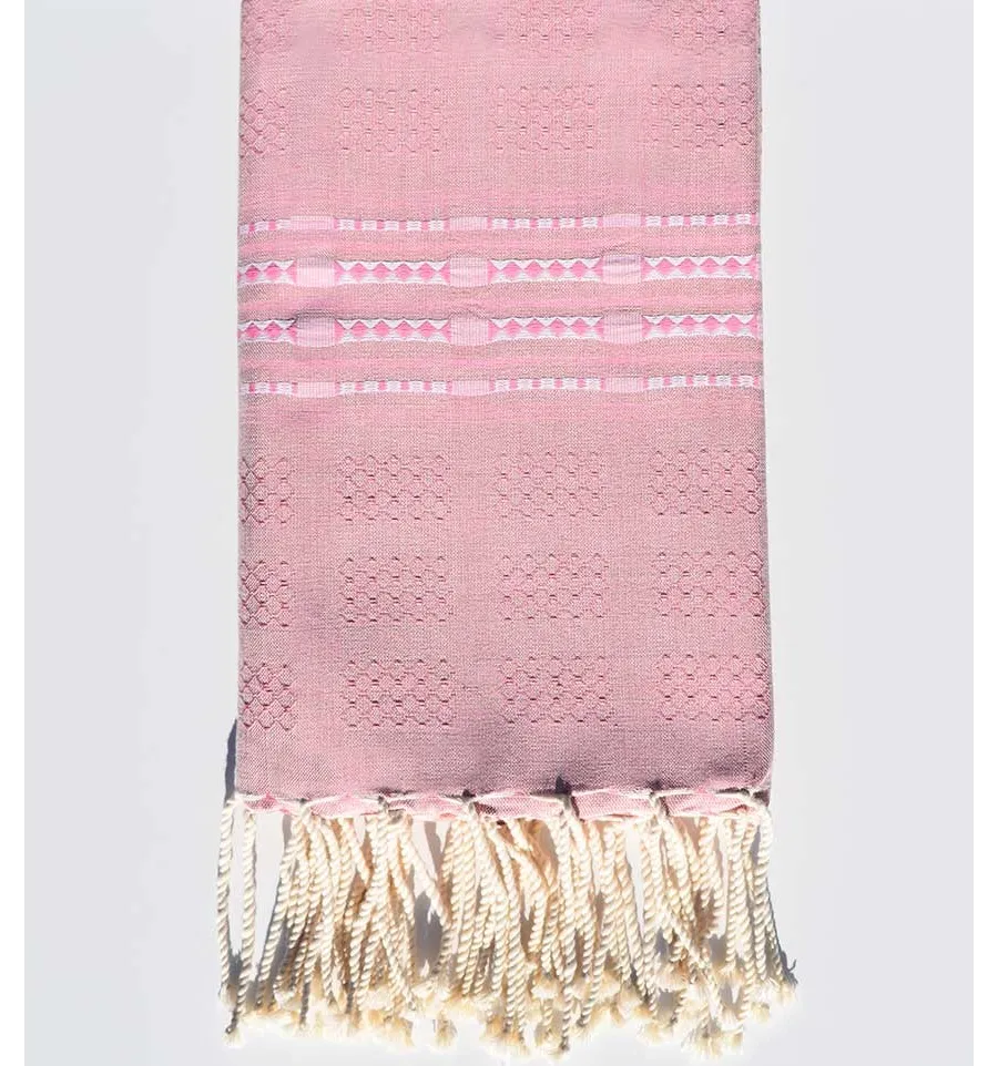 Toalla de playa thalasso rosa claro Fouta Tunisia - 1