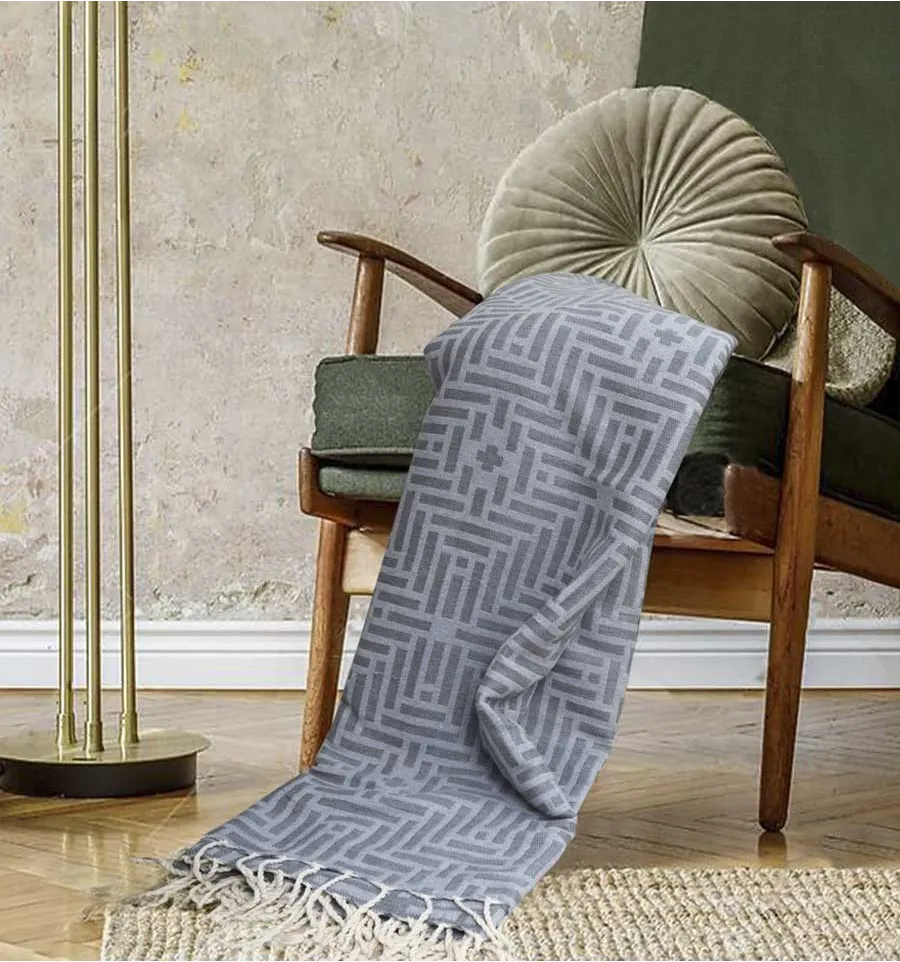 Colcha Gris Ceniza 2.9m*1.9m Fouta Tunisia - 1