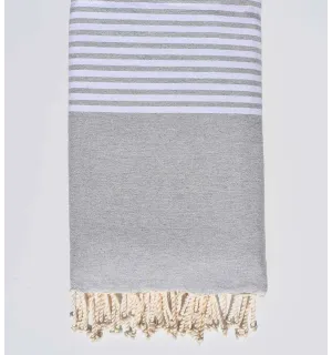 Toalla de playa gigante gris claro 1.90m*3m Fouta Tunisia - 1