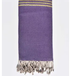 Toalla de playa gigante morado con lurex dorado Fouta Tunisia - 1