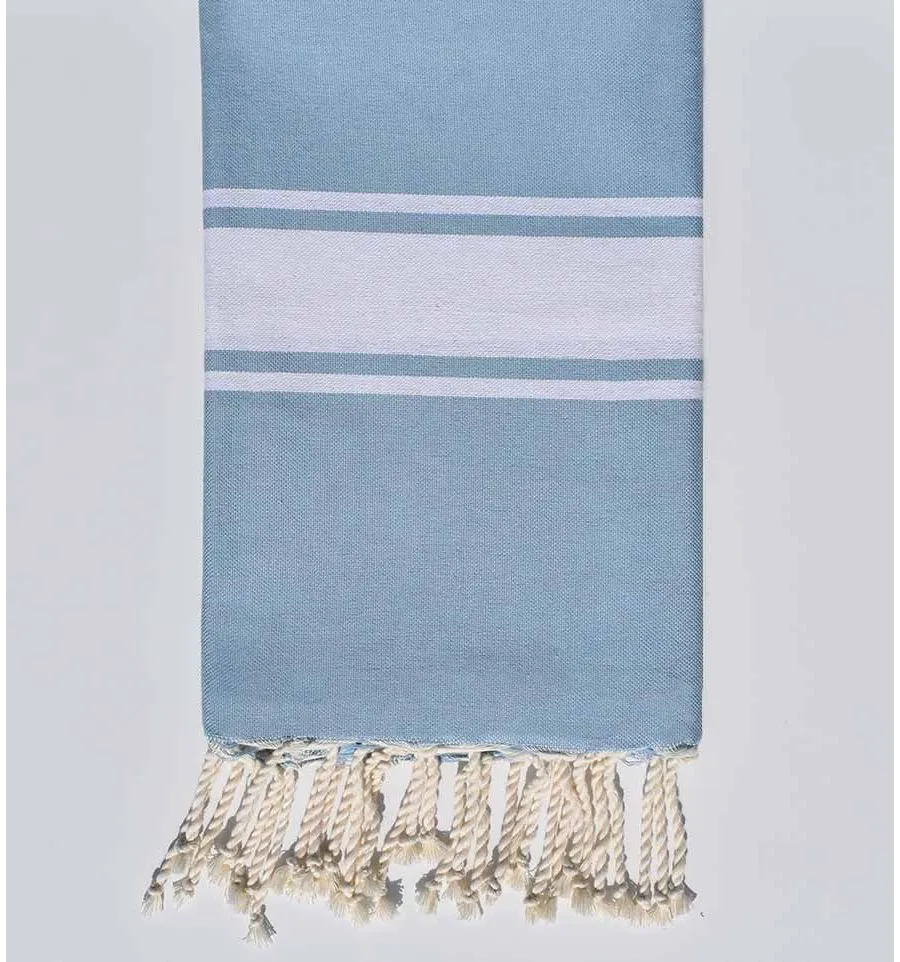 Fouta plato azul pastel oscuro Fouta Tunisia - 1