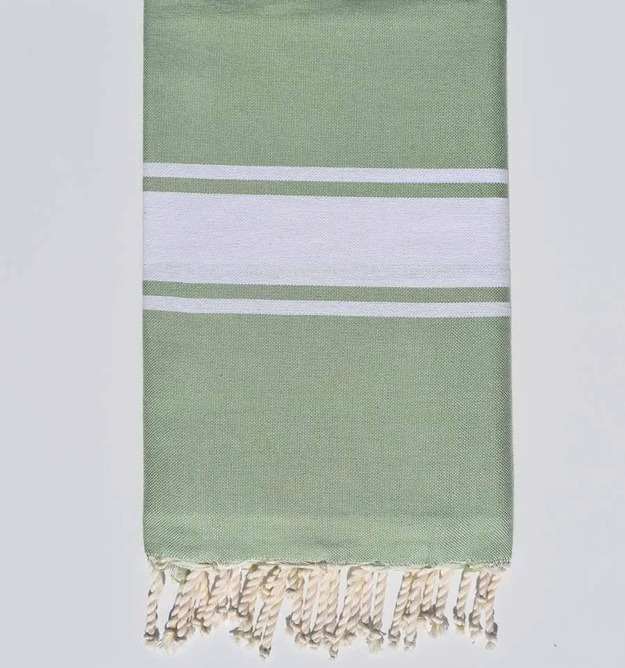 Toalla de playa plato verde almendra Fouta Tunisia - 1