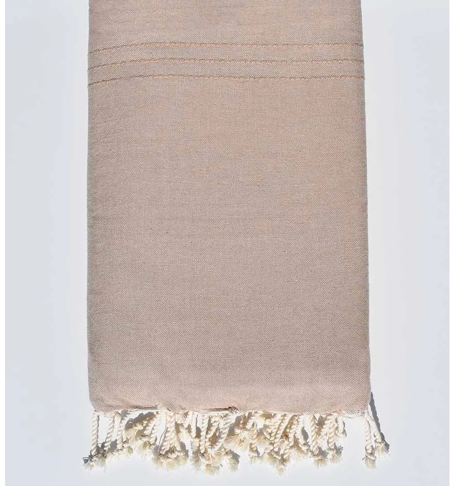 Toalla de playa gigante beige oscuro Fouta Tunisia - 1