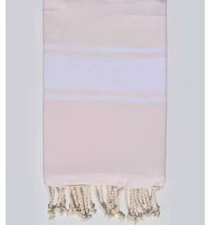 Fouta rosa claro rombo tejido liso Fouta Tunisia - 1