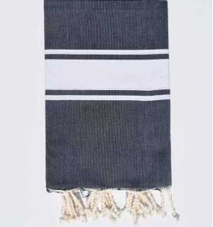 Fouta jean azul oscuro tejido liso Fouta Tunisia - 1