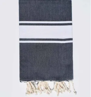 Fouta jean azul oscuro tejido liso Fouta Tunisia - 1