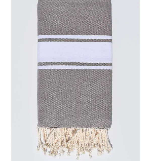 Toalla de playa gigante gris pardo claro 2m/2m Fouta Tunisia - 1