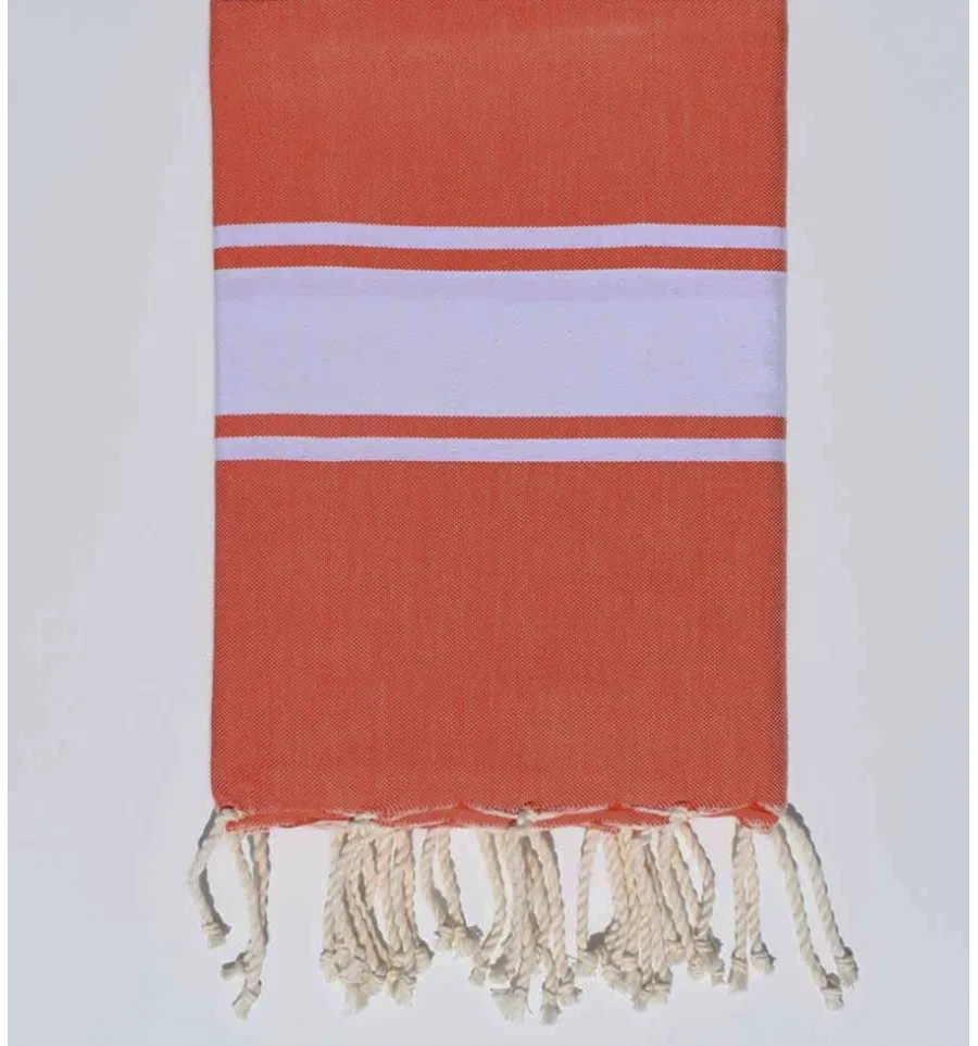 Fouta PlatO naranja coral Fouta Tunisia - 1