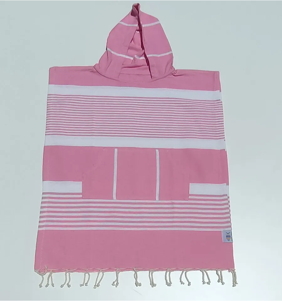 Poncho de playa infantil rosa Fouta Tunisia - 1