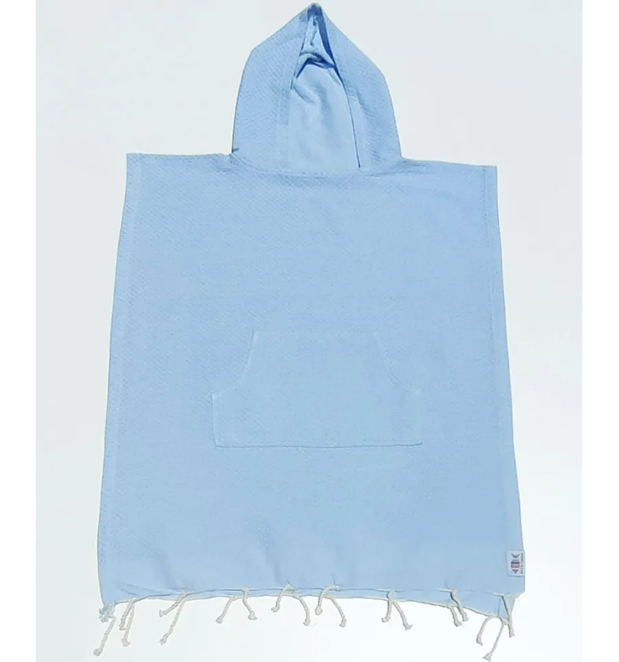 Poncho de playa infantil azul cielo Fouta Tunisia - 1