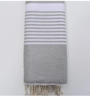 toalla de playa grande gris claro 1.5m*2.5m Fouta Tunisia - 4