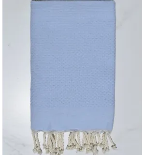 FOUTA nido de abeja sólida azul celeste Fouta Tunisia - 1