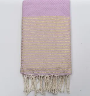 Toalla de playa nido de abeja rosa angora con lurex Fouta Tunisia - 1