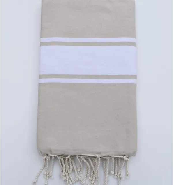 Toalla playa beige claro Fouta Tunisia - 2