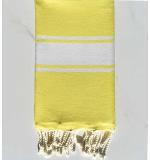 Fouta  tejido liso amarillo limón Fouta Tunisia - 1