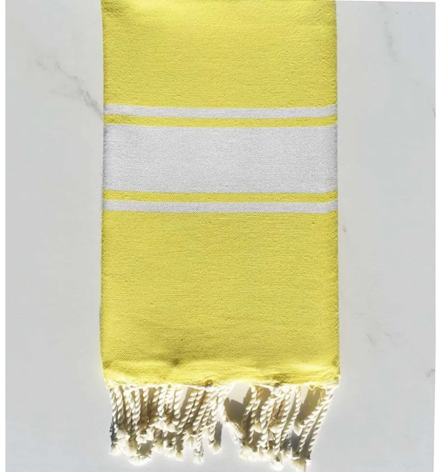 Fouta  tejido liso amarillo limón Fouta Tunisia - 1