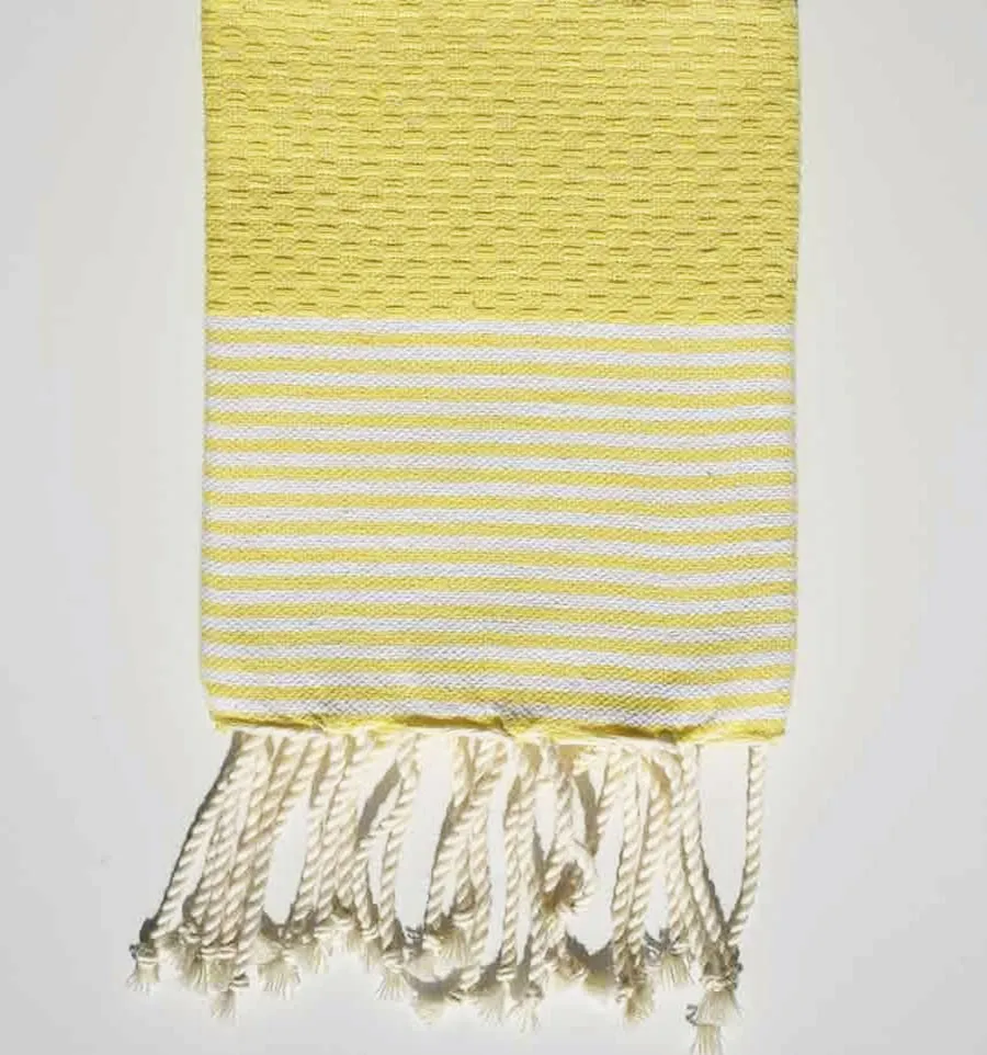 Servilleta amarilla con rayas Fouta Tunisia - 1