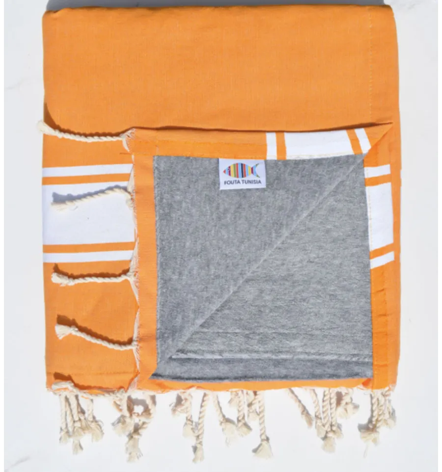 Toalla de playa esponja naranja claro Fouta Tunisia - 1