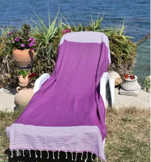 toalla de playa nido de abeja Purple Fouta Tunisia - 1