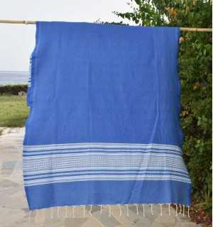 Toalla de playa arabesca azul y celeste Fouta Tunisia - 1