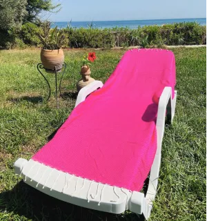 Fouta nido de abeja unido rosa fucsia Fouta Tunisia - 1