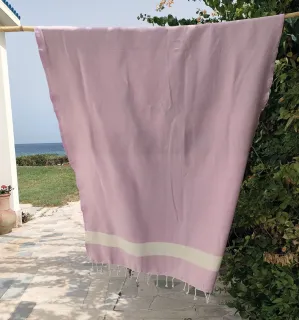 Toalla de playa Diamante rosa medio Fouta Tunisia - 1