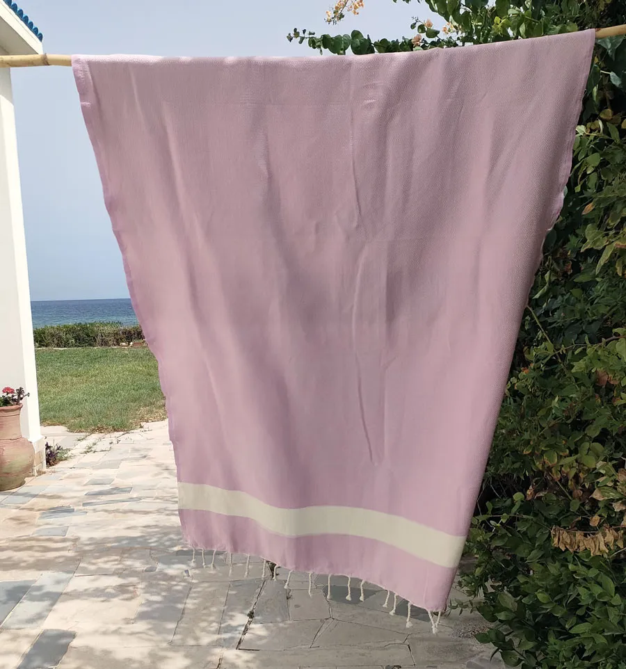 Toalla de playa Diamante rosa medio Fouta Tunisia - 1