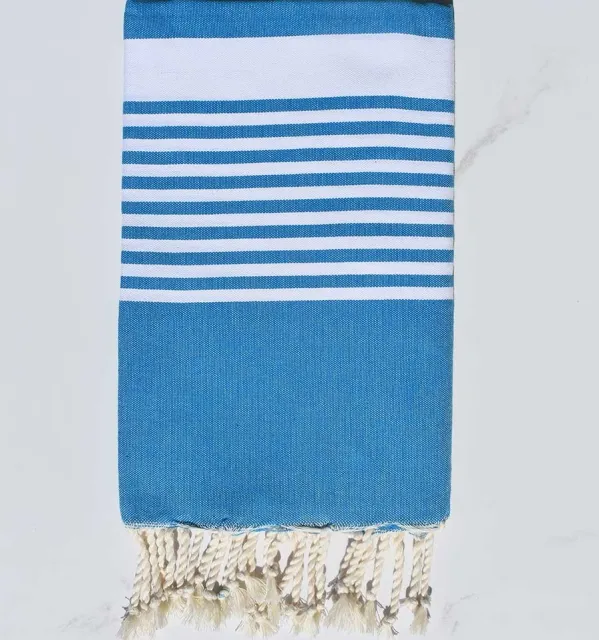 Fouta arthur bleu céruléen Fouta Tunisia - 1