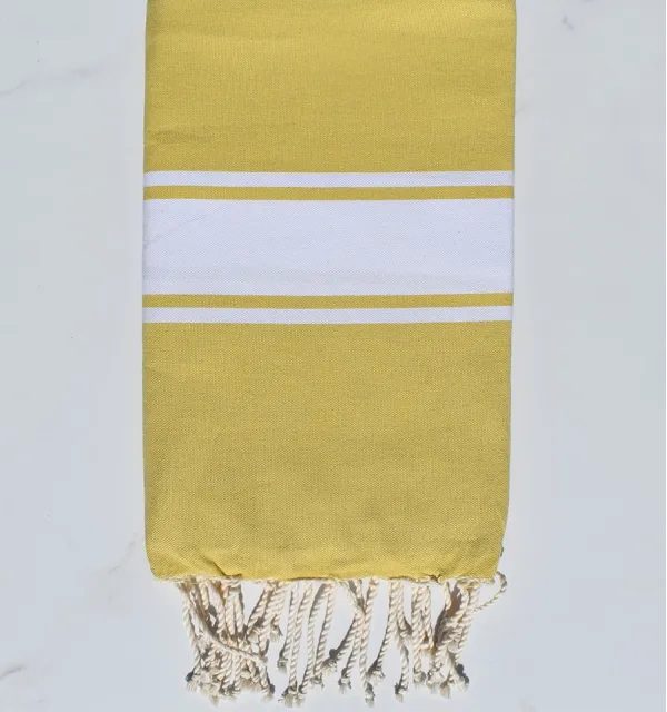 Fouta plate jaune chamois Fouta Tunisia - 1