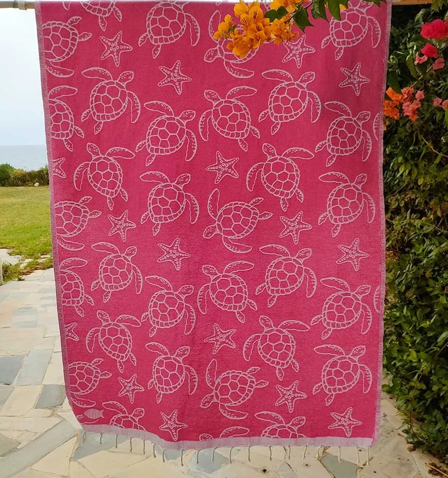 Toalla de Playa Seychelles Rosa Fucsia Fouta Tunisia - 1