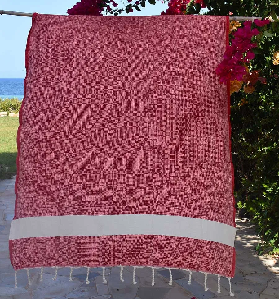 Toalla de playa Diamante rojo Fouta Tunisia - 1