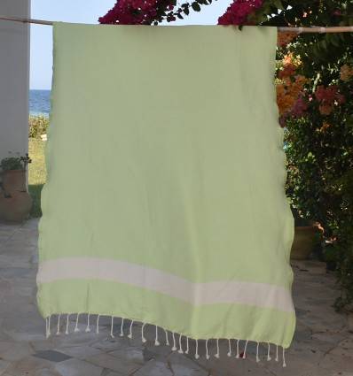 Toalla de playa Diamante Verde Pastel Fouta Tunisia - 1