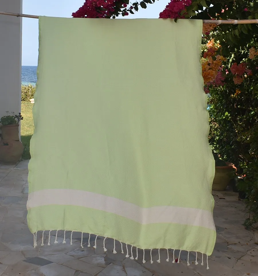 Toalla de playa Diamante Verde Pastel Fouta Tunisia - 1