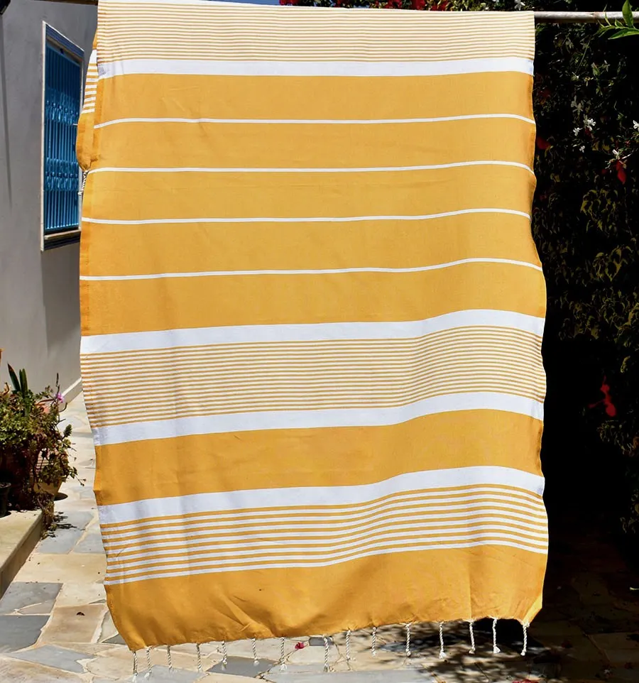 Toalla de playa arturo amarillo oscuro Fouta Tunisia - 1