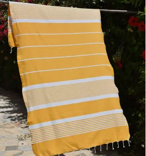 Toalla de playa arturo amarillo oscuro Fouta Tunisia - 1 2