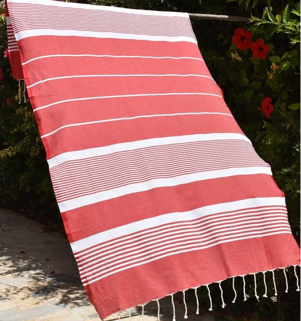 Fouta arthur en Coton Recyclé rouge Fouta Tunisia - 2