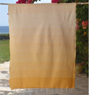 Toalla de Playa Portofino Amarillo Mostaza Fouta Tunisia - 1