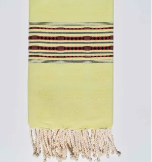 Toalla de spa verde pistacho con motivos Fouta Tunisia - 1 2