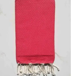 Toalla de playa NIDO DE ABEJA unido rosa caramelo Fouta Tunisia - 1 2