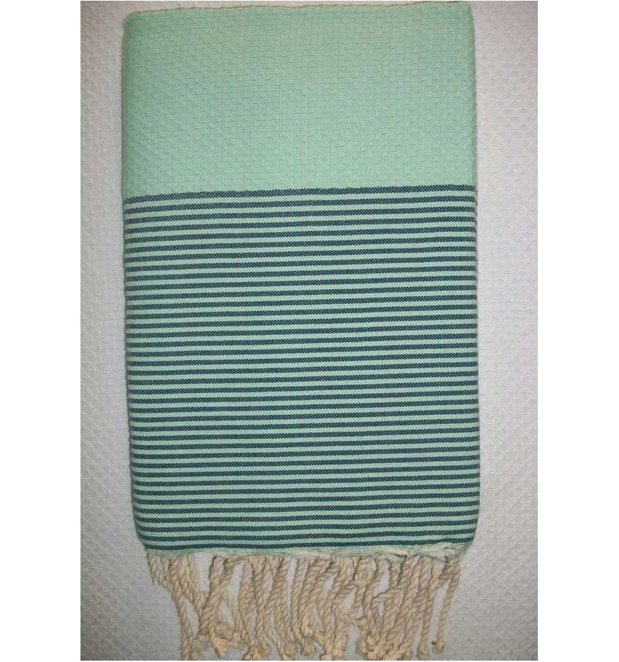 Fouta Turchese pallido righe  Turchese scuro 