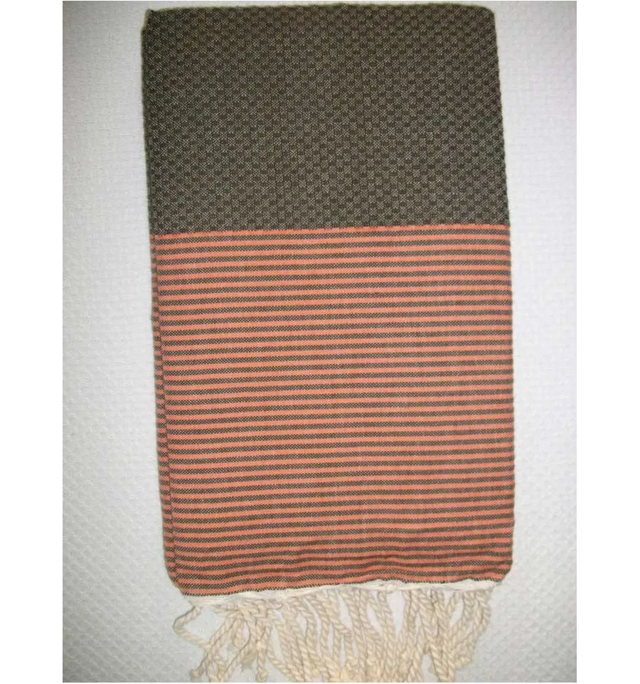 Fouta marrone righe pomodoro 