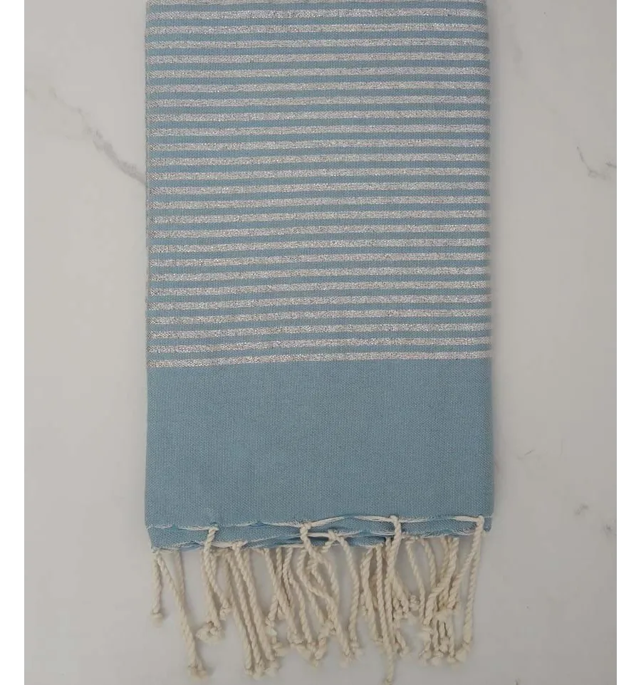 FOUTA Lurex PLATE vert d'eau 