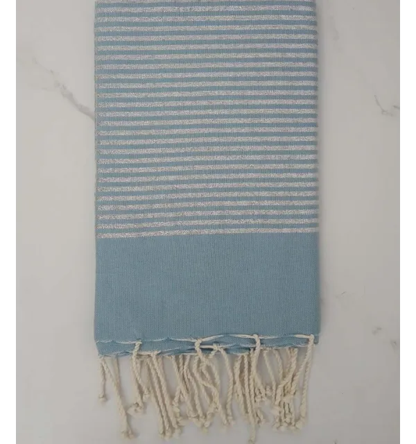 FOUTA Lurex PLATE vert d'eau 