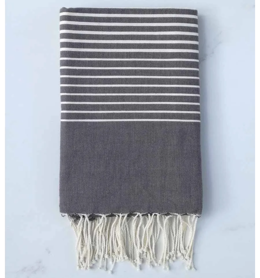 Fouta Plate Gris foncé 